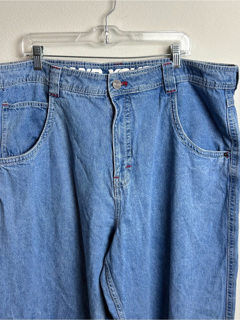 A. LAB Y2K Wide Leg Baggy Jeans | Rave Skater Grunge Denim 42 - Picture 3 of 12